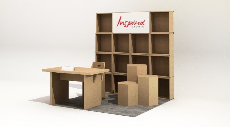 A modular paper-based wall structure designed for space decoration, product display, events, and branded backdrops.